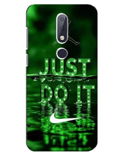 Чехол для Nokia 6.1 Plus с картинкой «Зеленый неоновый Nike»