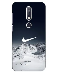Чехол для Nokia 6.1 Plus с картинкой «Nike — зимние горы»