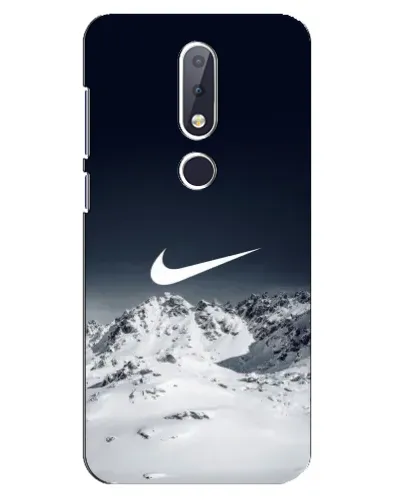 Чехол для Nokia 6.1 Plus с картинкой «Nike — зимние горы»