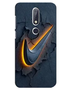 Чехол для Nokia 6.1 Plus с картинкой «Объемный логотип Найк»