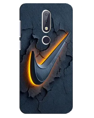 Чехол для Nokia 6.1 Plus с картинкой «Объемный логотип Найк»