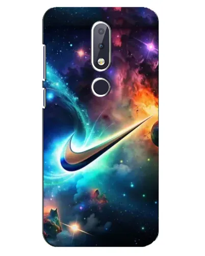 Чехол для Nokia 6.1 Plus с картинкой «Космический Nike Swoosh»