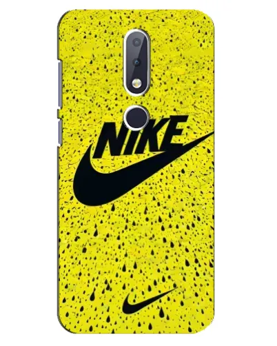 Чехол для Nokia 6.1 Plus с картинкой «Желтый текстурный Nike»