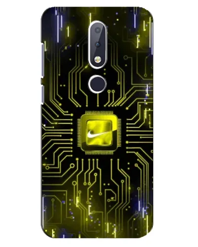 Чехол для Nokia 6.1 Plus с картинкой «Nike — золотая искра»