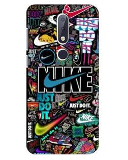 Чехол для Nokia 6.1 Plus с картинкой «Яркий коллаж Nike»