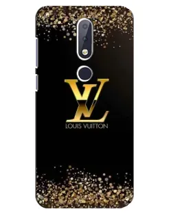 Чехол для Nokia 6.1 Plus с картинкой «LV — золотые искры»