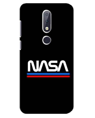 Чехол для Nokia 6.1 Plus с картинкой «NASA — классика Red Blue»