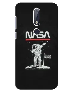 Чехол для Nokia 6.1 Plus с картинкой «NASA — шагаем по Луне»