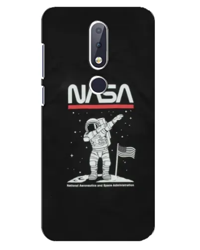 Чехол для Nokia 6.1 Plus с картинкой «NASA — шагаем по Луне»