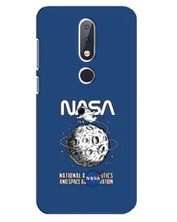 Чехол для Nokia 6.1 Plus с картинкой «NASA — лунная миссия»