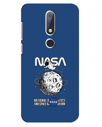 Чехол для Nokia 6.1 Plus с картинкой «NASA — лунная миссия»