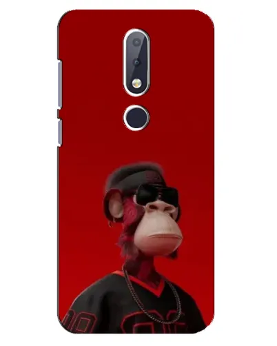 Чехол для Nokia 6.1 Plus с картинкой «Bored Ape в красном»