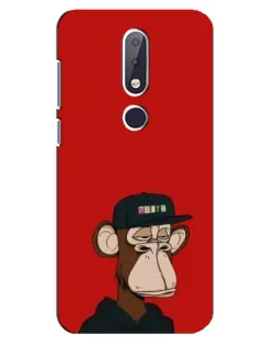 Чехол для Nokia 6.1 Plus с картинкой «Bored Ape — красный фон» Чехол для Nokia 6.1 Plus с картинкой «Bored Ape — красный фон»