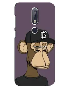 Чехол для Nokia 6.1 Plus с картинкой «Bored Ape в кепке»