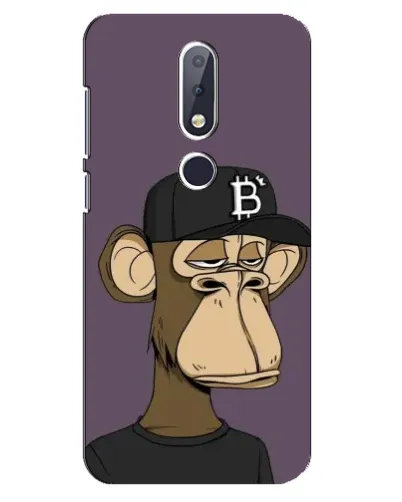 Чехол для Nokia 6.1 Plus с картинкой «Bored Ape в кепке»