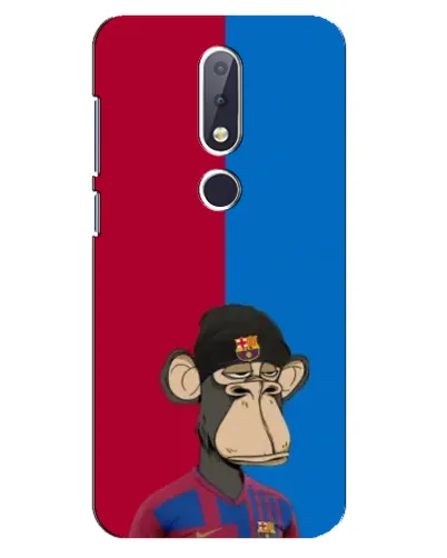 Чехол для Nokia 6.1 Plus с картинкой «Bored Ape — фанат Барсы»