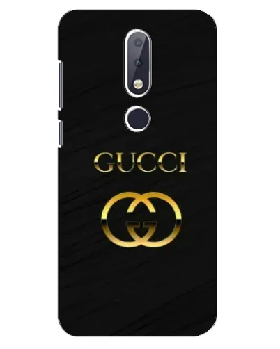 Чехол для Nokia 6.1 Plus с картинкой «Золотой логотип Gucci»
