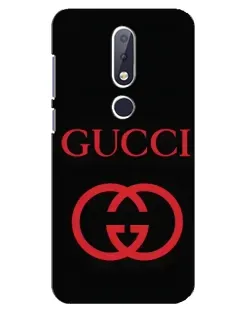 Чехол для Nokia 6.1 Plus с картинкой «Gucci — красный логотип»