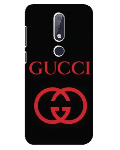 Чехол для Nokia 6.1 Plus с картинкой «Gucci — красный логотип»