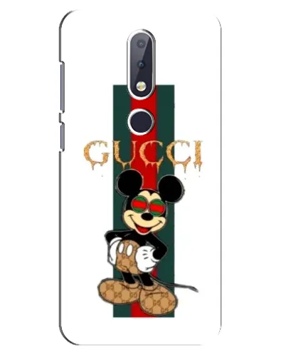 Чехол для Nokia 6.1 Plus с картинкой «Микки Маус Gucci — полосы»