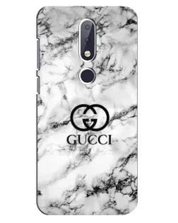 Чехол для Nokia 6.1 Plus с картинкой «Gucci — мраморный шик»