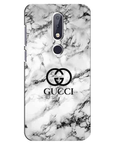Чехол для Nokia 6.1 Plus с картинкой «Gucci — мраморный шик»