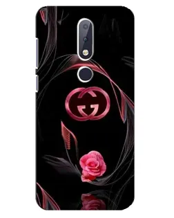 Чехол для Nokia 6.1 Plus с картинкой «Gucci — неоновая роза»