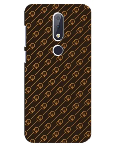 Чехол для Nokia 6.1 Plus с картинкой «Gucci — золотые диагонали»