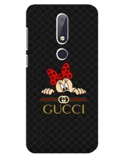Чехол для Nokia 6.1 Plus с картинкой «Минни Маус Gucci — черный»