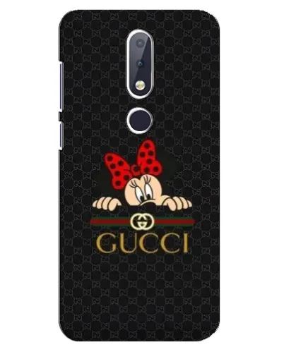 Чехол для Nokia 6.1 Plus с картинкой «Минни Маус Gucci — черный»