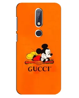Чохол для Nokia 6.1 Plus з картинкою «Міккі Маус Gucci — помаранч»