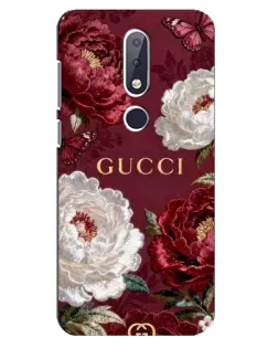 Чохол для Nokia 6.1 Plus з картинкою «Gucci — бордові троянди»