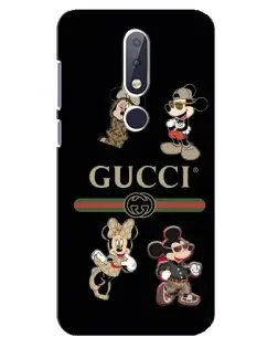 Чохол для Nokia 6.1 Plus з картинкою «Gucci — герої Disney та монограма»