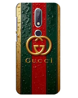 Чохол для Nokia 6.1 Plus з картинкою «Gucci — фірмова смуга та золото»