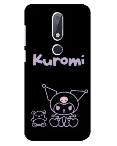 Чохол для Nokia 6.1 Plus з картинкою «Kuromi — чорний мінімалізм»