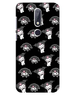 Чохол для Nokia 6.1 Plus з картинкою «Чорний паттерн Kuromi»
