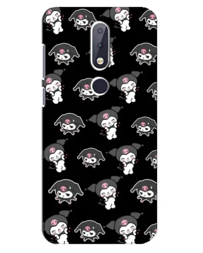 Чохол для Nokia 6.1 Plus з картинкою «Чорний паттерн Kuromi»