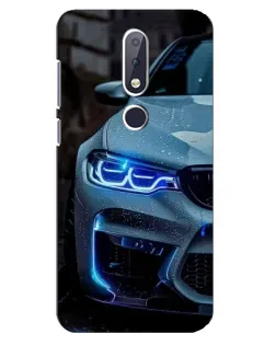 Чохол для Nokia 6.1 Plus з картинкою «Погляд BMW з синіми фарами»
