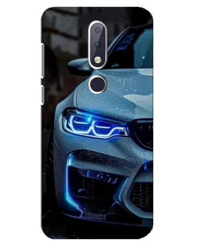 Чехол для Nokia 6.1 Plus с картинкой «Взгляд BMW с синими фарами»