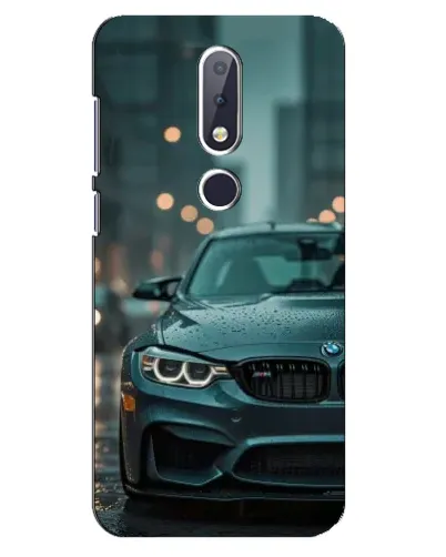 Чехол для Nokia 6.1 Plus с картинкой «BMW в огнях города»