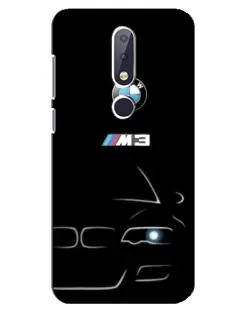 Чехол для Nokia 6.1 Plus с картинкой «Минималистичный принт BMW M3»