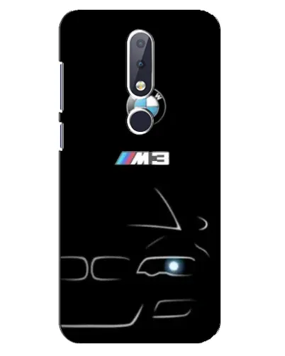 Чехол для Nokia 6.1 Plus с картинкой «Минималистичный принт BMW M3»