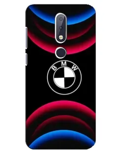 Чехол для Nokia 6.1 Plus с картинкой «Логотип BMW и неоновые дуги»