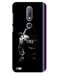 Чехол для Nokia 6.1 Plus с картинкой «Силуэт BMW в темноте»