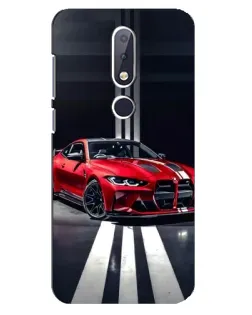 Чехол для Nokia 6.1 Plus с картинкой «Красная BMW на дороге»