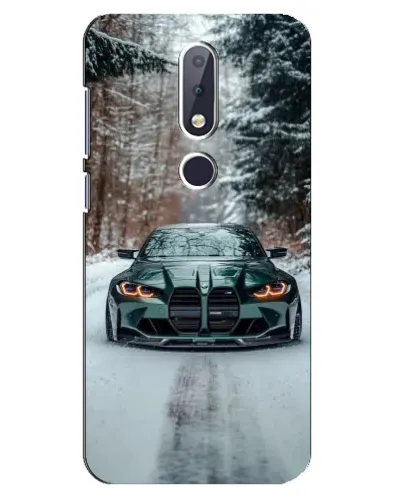 Чехол для Nokia 6.1 Plus с картинкой «BMW в зимнем лесу»
