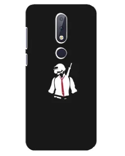 Чехол для Nokia 6.1 Plus с картинкой «PUBG — силуэт воина»