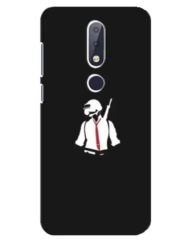 Чехол для Nokia 6.1 Plus с картинкой «PUBG — силуэт воина»