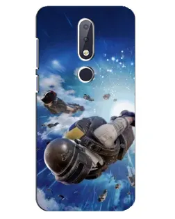 Чехол для Nokia 6.1 Plus с картинкой «Десант PUBG — прыжок»