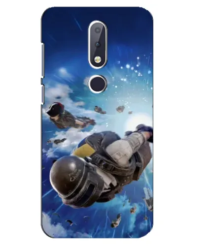 Чехол для Nokia 6.1 Plus с картинкой «Десант PUBG — прыжок»
